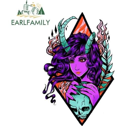 EARLFAMILY 13cm x 9.2cm For Demon Girl Vinyl Car Stickers Anime Graphics Decal Car Styling Graffiti Sticker Vinyl Material Decor