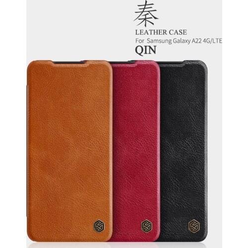 Flip Case for Samsung Galaxy A22 4G LTE NILLKIN Qin PU Leather Card Pocket Back Cover Case For Samsung A22 4G/LTE