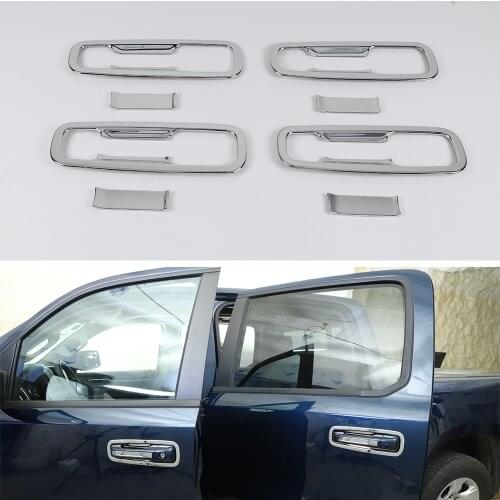 Chrome ABS Car Exterior Door Handle Bowl Cover Styling For Dodge Ram 2018 Up Exterior Auto Moldings