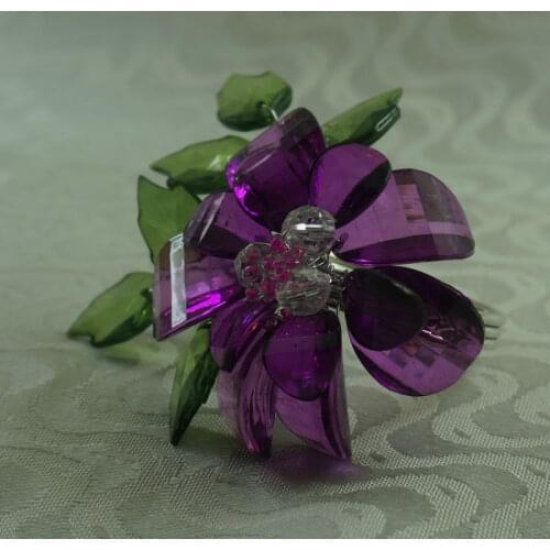 Crystal flower napkin ring, napkin holder for wedding