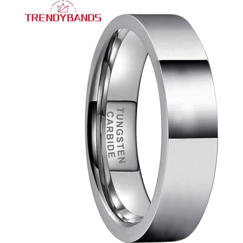 6MM Classic Tungsten Rings For Men Women Wedding Band Pipe Cut Brushed Finish Comfort Fit