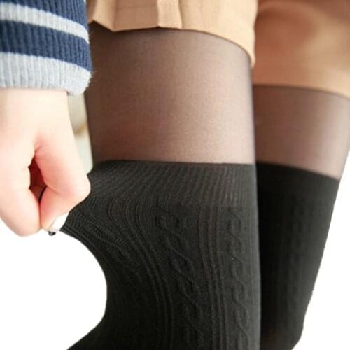 2021 Tights Women Spring Autumn Style Women Girls Cute Black Twisted Knee Stockings Twisted Pantyhose Tights Female Pantys