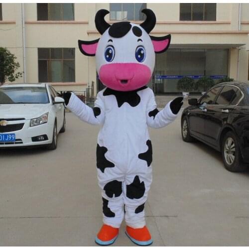 Halloween Dairy Cow Mascot Costume Adult Size Cartoon Cow Cartoon Costumes Halloween Party Fancy Dress