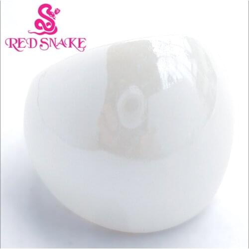 RED SNAKE Fashion Ring Handmade Pearl White texture glossiness Murano Glass Rings