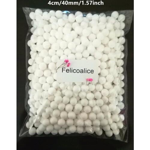 4cm 100pcs Natural White Styrofoam Round Balls DIY Handmade Craft Painted Ball 40mm 1.57inch
