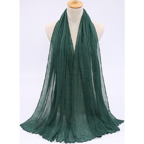 Large Size 180*90cm New Pleated Women Wrinkle Chiffon Hijab Shawl Crinkle Muslim Turban Wraps Pleat Shawls Long Wrap Scarves