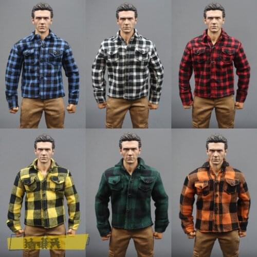1/6 Scale Casual Outfit Plaid Shirt Top Man Jacket Accessories Clothes for 12'' TBL PH JO M35 M32 M31 Male Action Figure