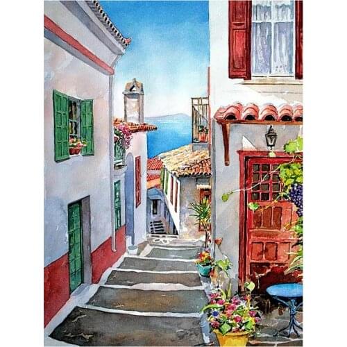 Seaside Holiday House Scenic Diamond Painting Round Full Drill Nouveaute DIY Mosaic Embroidery 5D Cross Stitch Home Decor Gifts