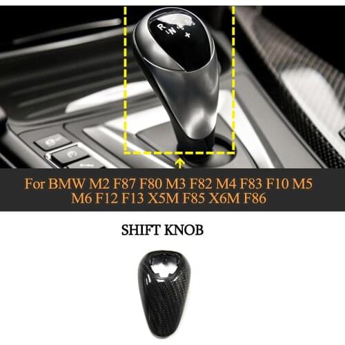 Replace Car Gear Shift Knob Cover Trim For F87 M2 F80 M3 F82 F83 M4 F10 M5 F12 M6 F85 X5M F86 X6M Dry Carbon Fiber Gear Shift
