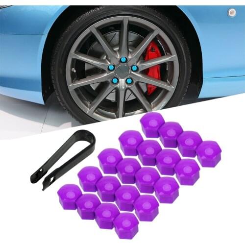 LEEPEE Dust Proof Protector 17mm Auto Hub Screw Cover Auto Trim Tyre Nut Bolt Car Styling 20pcs Anti-Rust Car Wheel Nut Caps