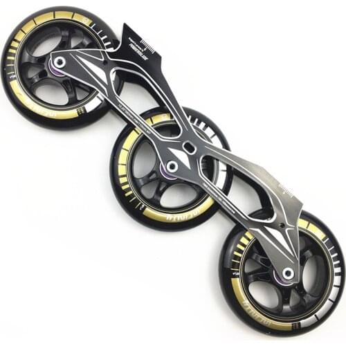 260mm Powerslide Frame & 3 * 110 mm 85A Wheels & Bearings for Inline Speed Skating Skates Base for Adult Kids Men Skates DJ68