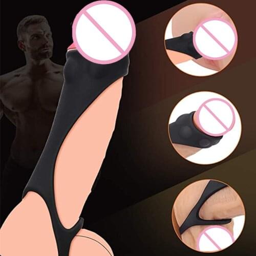 Adult Game Mens Silicone Penis Ring Male Erection Lock Sperm Condom Delayed Ejaculation Cock Rings Sex Toys For Couple Products