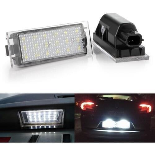 2Pcs LED License Plate Light For Renault Megane 2 Megane 3 Clio3 Lagane Laguan Vel Satis Master Car Canbus Number Plate Lamp