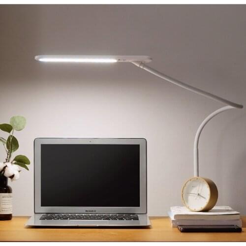 Tiooka Bright 8W Dimming Clip Study Desk Lamp Eye-care Child Reading LED Table Lamp Rotatable Long Arm Modern Office Work Lamp