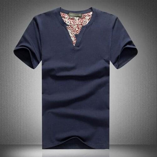 High quality 2021 Fashion Summer British gentleman V-Neck Slim Fit Short Sleeve Casual patchwork Cotton plus Size 5XL hombre