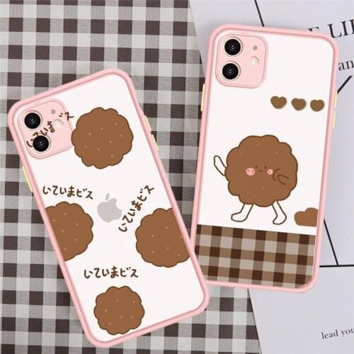JAMULAR Funny Japan Cartoon Cookies Phone Case For iPhone XS MAX 11 Pro X 7 XR SE2020 8 6Plus Candy Shockproof Cover Matte Coque