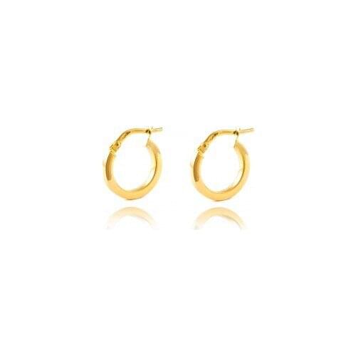 Earrings girl Gold square smooth hoop 16X2mm