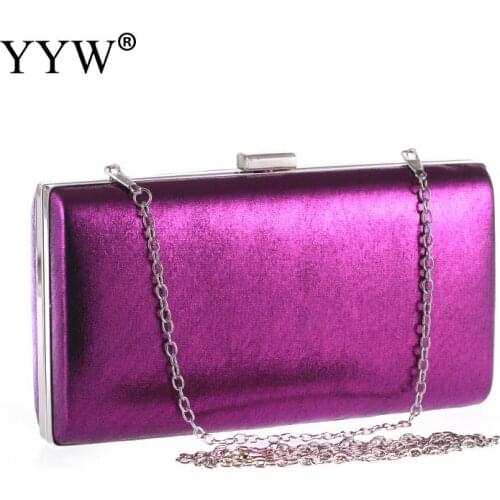 Women Clutch Bag Evening Party Handbag Elegant Wedding Purse With Chain Clutch Female Evening Sac Pochette Femme Purple