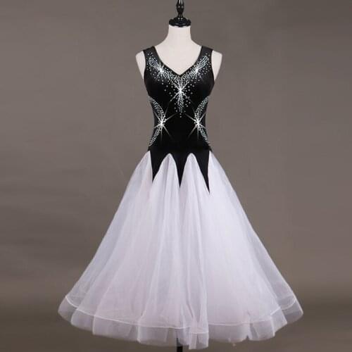 Ballroom Competition Dance Dress Women Diamond Spendex Flamenco Waltz Tango Dancing Suit Standard Ballroom Dance Dresses