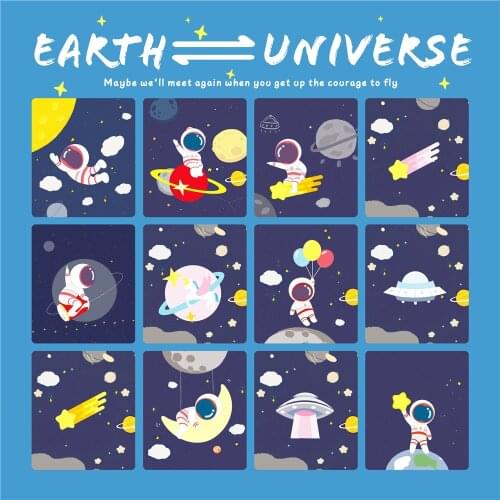 1 Piece Astronaut Embroidery Repair Patches Bag Jacket Jeans Cartoon Iron On Patches for Clothes Small Glue Sticker