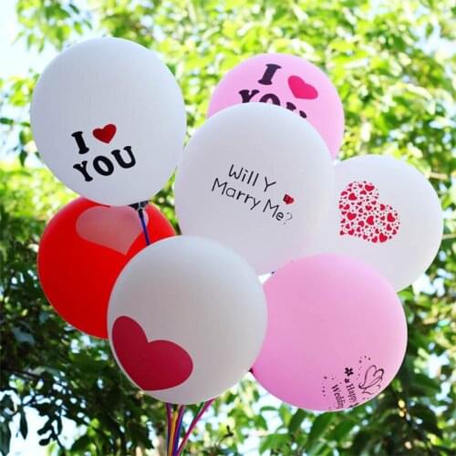 10pcs/lot 12 inch Durable I LOVE YOU Heart Pearl Latex Balloons Globos ballons For Christmas Wedding Valentines Decorations