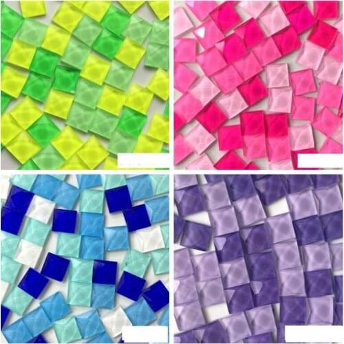 100g (about 180pcs) Creativity Multi Colors Square Mosaic Glass Tile DIY Handmade Crafts Material Glass Crystal Stone