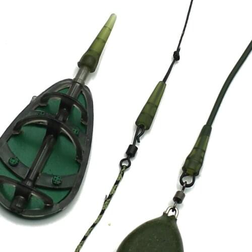 100PCS Carp Fishing Accessories Chod Helicopter Rigs Tail Rubber Cones Fishing Line Anti Tangle Sleeve for Rigs Swivel Protector