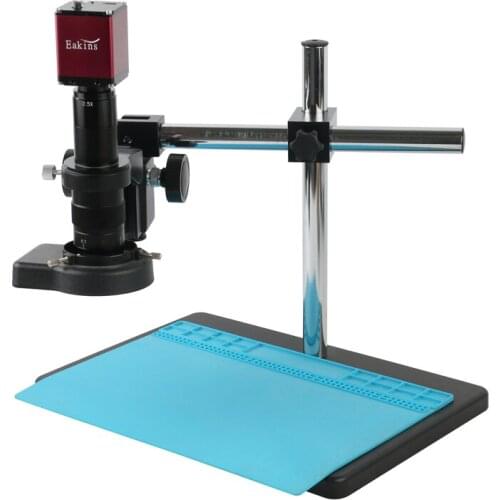 1080P 60FPS HDMI Industrial Lab PCB Soldering Video Microscope Camera + 180x 300x C Mount Lens + 144 LED Ring Light