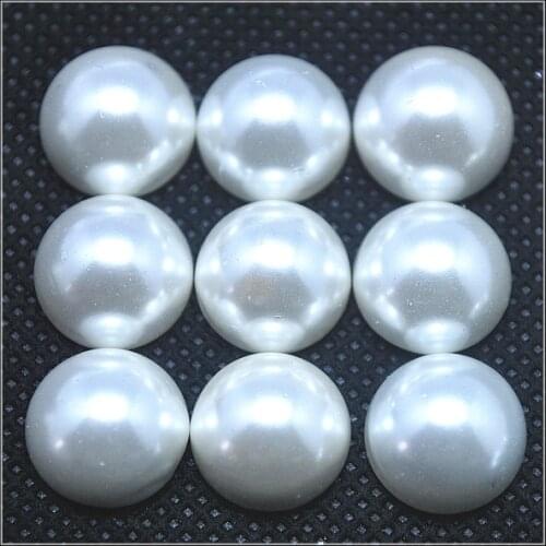 20pcs shell beads cabochons round shape size 12mm white and grey color for making earring studs top fashion parts
