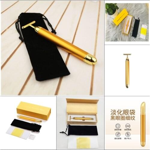 24k Energy Beauty Bar Slimming Facial Beauty Roller Vibration Massager Stick Lift Skin Tightening Wrinkle Bar Face Massage Tool