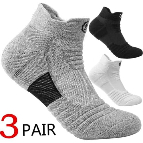 3Pair/Set Basketball Socks Running Men Short Socks Thick Sweat Sweat-Absorbent Outdoor Sports Walking Sock