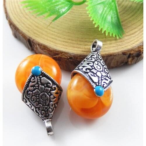 5pcs/lot Vintage Women Male Jewelry Gift Stone Dec 31*18mm charms Chokers Necklace Jewelry Charms For Bracelet Handmade 52572