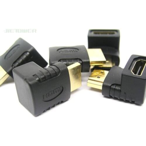 90 Degree Angle HDMI Cable Adapter Converters HDMI Male To HDMI Female For 1080P HDTV Cable PC HDMI Adapter 500pcs/lot