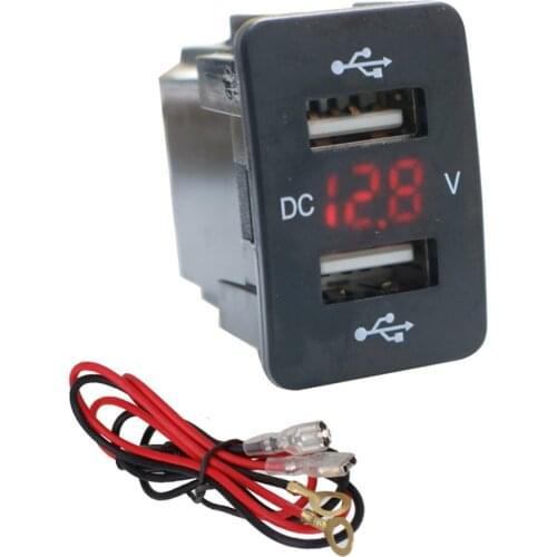 2 USB Port USB Car Charger with Digital Display for Honda 12V/24V Adapter