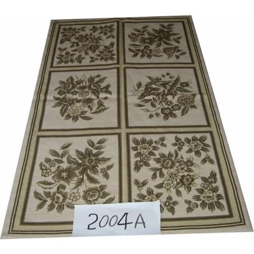 Free shipping 10K 6'x9' medium carpets needlepoint woolen rugs with flowers design high quality handmade for home decoration