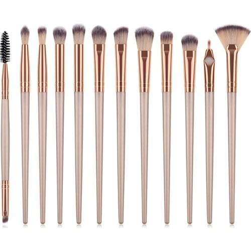 12pcs/lot Makeup Brush Set For Eyeshadow Blending Eyelash Eyeliner Double Head Eyebrow Brushes 3 Colors Beauty Eye Make Up Tools