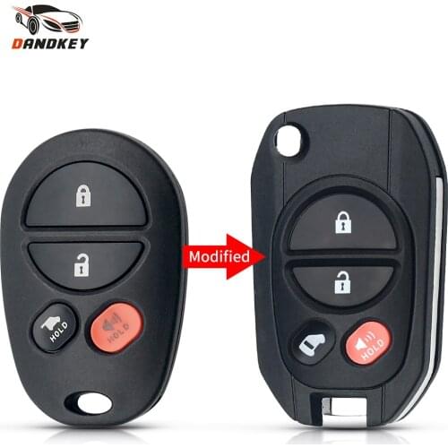 Dandkey 3+1 Buttons Remote Key Shell Replacement Flip Key Case For Toyota Sienna Highlander Sequoia Avalon Camry 2004 2016