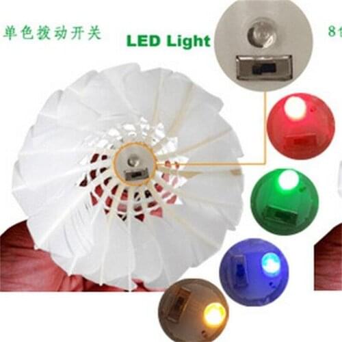 Colorful LED flash Goose feather ball Foamed plastic head Badminton balls Badminton Shuttlecock