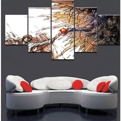 Home Decorative Canvas HD Prints 5 Piece Death Note Painting Modular Picture Wall Artwork Animation Poster for Bedroom Framed