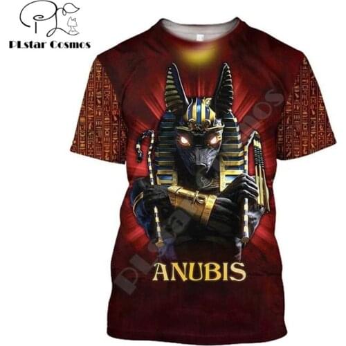 Ancient Egypt Pharaoh Eye of Horus Anubis face 3D Printed men t shirt Harajuku Fashion Short sleeve shirt summer Unisex tshirt