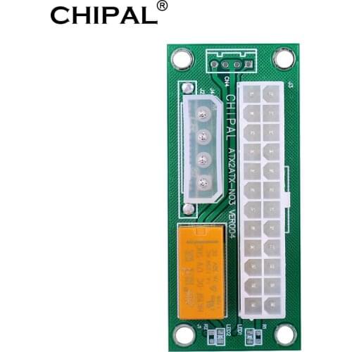 CHIPAL 100PCS ADD2PSU ATX 24Pin to 4Pin Power Supply Sync Starter Extension Cable Card Dual PSU Adapter for Bitcoin Mining