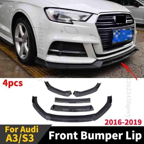 Body Kit Diffuser Modification Guard Decoration Exterior Part Lower Front Bumper Lip Chin For Audi A3 S3 2016 2017 2018 2019