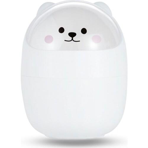 Beauty Puff Cartoon Holder Storage Bucket Ins Creative Cute Bear Decoration Makeup Brush Organizer With Flip Top Cosmetic Tools