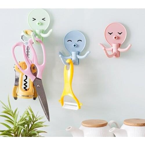 Creative Octopus Shape Wall Hook, Home Decorative Door Back, Kitchen, Bathroom Hook, Hanging Key Organizer, Bracket Accessories