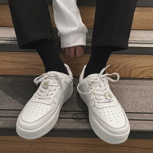 Classic shoes white shoes couple models thick-soled breathable perforated sneakers mens all-match white sneakers
