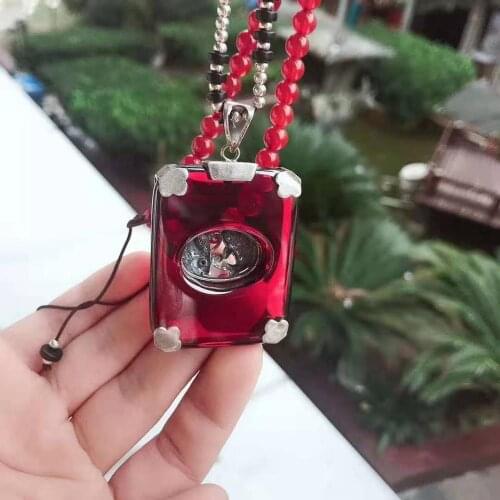 GB925 Sterling Silver Inlaid Garnet Sweater Chain