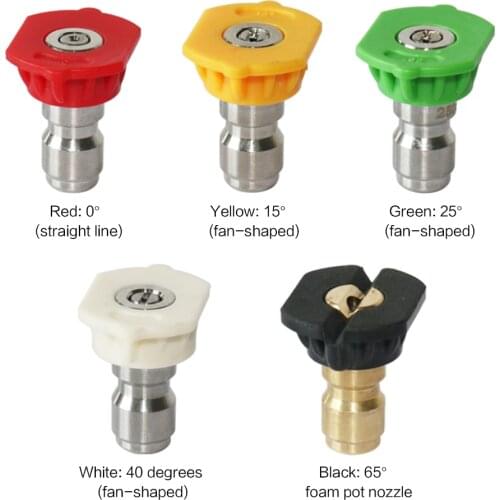 5PCS High Pressure Mix Color Quick Connector 1/4" Car Washing Metal Jet Lance Nozzle