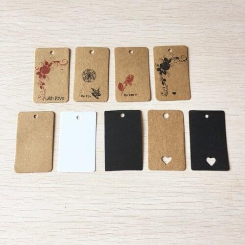 100 pcs 5x3 cm Hollow Heart cute kraft Paper Card / Blank Tag / Wedding Favour Gift Tag custom cost extra