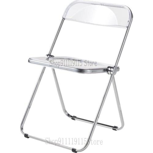 Nordic Transparent Folding Dining Chair Simple Home Ins Net Red Acrylic Chair Clothing Store Photo Crystal Stool