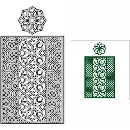 New Flower Lattice Rectangle Craft Embossing Mold 2021 Metal Cutting Dies for DIY Decor Scrapbooking Album Card Making No Stamps